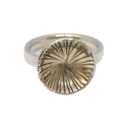 Studio Sterling Silver Floral Pattern Dress Ring Vintage c1970s