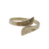 Sterling Silver Patterned Textured Wrap Around Ring Vintage c1970 Size I 1/2