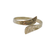 Sterling Silver Patterned Textured Wrap Around Ring Vintage c1970 Size I 1/2