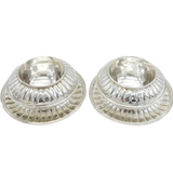 George III Pair of Sterling Silver Salt Cellars & Dishes Antique 1805 London