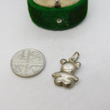 Sterling Silver Teddy Bear Charm Pendant Vintage c1970