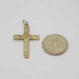 Sterling Silver Fred Manshaw Patterned Cross Charm Pendant Vintage 1963 London