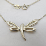 Sterling Silver Dragonfly Pendant Necklace Vintage c1980