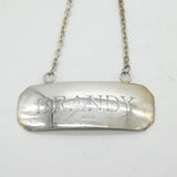 Royal Irish Silver Co. Sterling Silver Brandy Decanter Label Vintage 1978