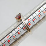 Sterling Silver Garnet Solitaire Studio Style DressRing Vintage c1970 Size M 1/2