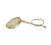 Marius Hammer Norwegian 830 Grade Silver Leaf Form Caddy Spoon Antique