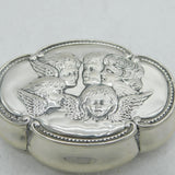 Victorian Sterling Silver Reynold's Angels Pill Box Antique 1897 Birmingham