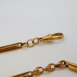 Victorian 9ct Yellow Gold Trombone Link Watch Chain Antique c1890s