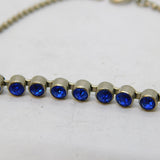 Art Deco Sterling Silver & Blue Paste Dress Bracelet Antique c1930s