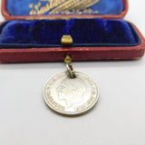 Sterling Silver Authentic Six Pence George V Charm Pendant 1936