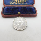 Sterling Silver King Edward VII One Shilling Coin Brooch 1902 Antique