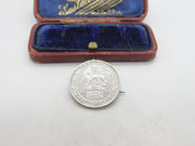 Sterling Silver King Edward VII One Shilling Coin Brooch 1902 Antique