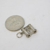 Sterling Silver Binoculars Charm Pendant Vintage c1970