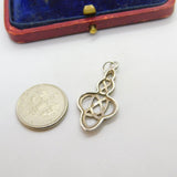 Sterling Silver Celtic Knot Charm Pendant Vintage c1970