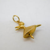 9ct Yellow Gold Ballerina Charm Pendant Vintage 1981 London