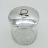 Victorian Sterling Silver & Glass Honey Pot Antique 1876 Birmingham