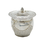Art Deco Sterling Silver Fluted Tea Caddy Antique 1911 Sheffield