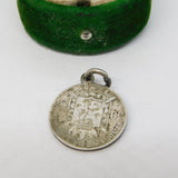 19th Century Belgian Sterling Silver Leopold II Coin Charm Antique 1886