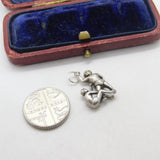 Sterling Silver Novelty Wrestling Babies Charm Pendant Vintage c1970