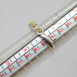 Sterling Silver & Gold Yellow & White Diamond Band Ring Vintage c1990 Size P 1/2