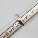 Sterling Silver 9 Tanzanite Cross Over Modernist Ring Vintage c1990 Size R 1/2