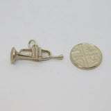 Sterling Silver Trumpet Musical Instrument Pendant Vintage c1970s