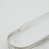 George III Hester Bateman Sterling Silver Floral Sugar Tongs Antique c1770