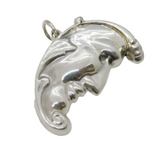 Sterling Silver Novelty Man in the Moon Vesta Case Vintage Birmingham