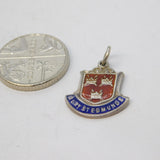 Sterling Silver Enamel Bury St Edmunds Charm Pendant Vintage c1970