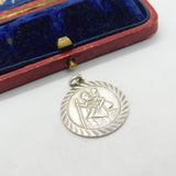Sterling Silver Minimalistic St Christopher Charm Pendant Vintage c1970