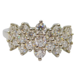 Sterling Silver 23 Stone Diamond Dress Ring Vintage c1970 Size N 1/2