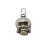 Sterling Silver Gothic Skull Charm Pendant Vintage c1970