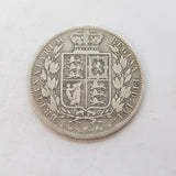 Queen Victoria .925 Silver Half Crown Coin Antique 1886 Fine Condition
