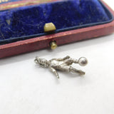 Sterling Silver Football Soccer Player Charm Pendant Vintage c1970