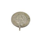 Dutch Sterling Silver Queen Wilhelmina 10 Cents Coin Charm Pendant Antique 1939