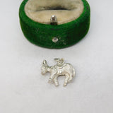 Sterling Silver Donkey Charm Pendant Vintage c1970
