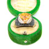 Sterling Silver "TGGC" Multi-Crystal Set Dress Ring Vintage c1970 Size O