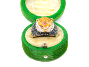 Sterling Silver "TGGC" Multi-Crystal Set Dress Ring Vintage c1970 Size O