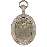 Victorian Aesthetic Movement Sterling Silver Sweetheart Locket Antique 1879