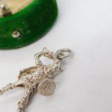 Sterling Silver Warrior With Shield Charm Pendant Vintage c1970