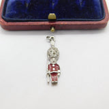 Sterling Silver and Enamel Beefeater Figurine Charm Pendant Vintage c1970