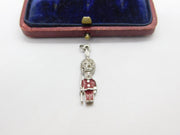 Sterling Silver and Enamel Beefeater Figurine Charm Pendant Vintage c1970