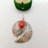 Sterling Silver & Cabochon Quartz Modernist Drop Pendant Vintage c2000