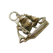 Sterling Silver Galleon Ship Charm Pendant Vintage c1970s