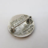 Sterling Silver & Red Enamel Blood Donation Brooch Vintage 1978 Birmingham