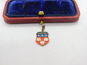 Sterling Silver and Enamel Chartres Travel Shield Charm Pendant Vintage c1970
