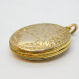 Victorian Gold Plated Floral Pattern Sweetheart Locket Antique c1880s