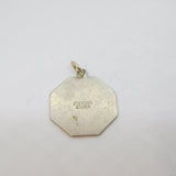 Sterling Silver Octagonal St Christopher Travel Charm Pendant Vintage c1970