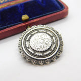 Victorian Sterling Silver Ivy Leaf or Star Form Sweetheart Brooch Antique c1880
