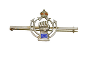 Sterling Silver 'Royal Armoured Corp' Enamel Sweetheart Brooch Antique c1940's